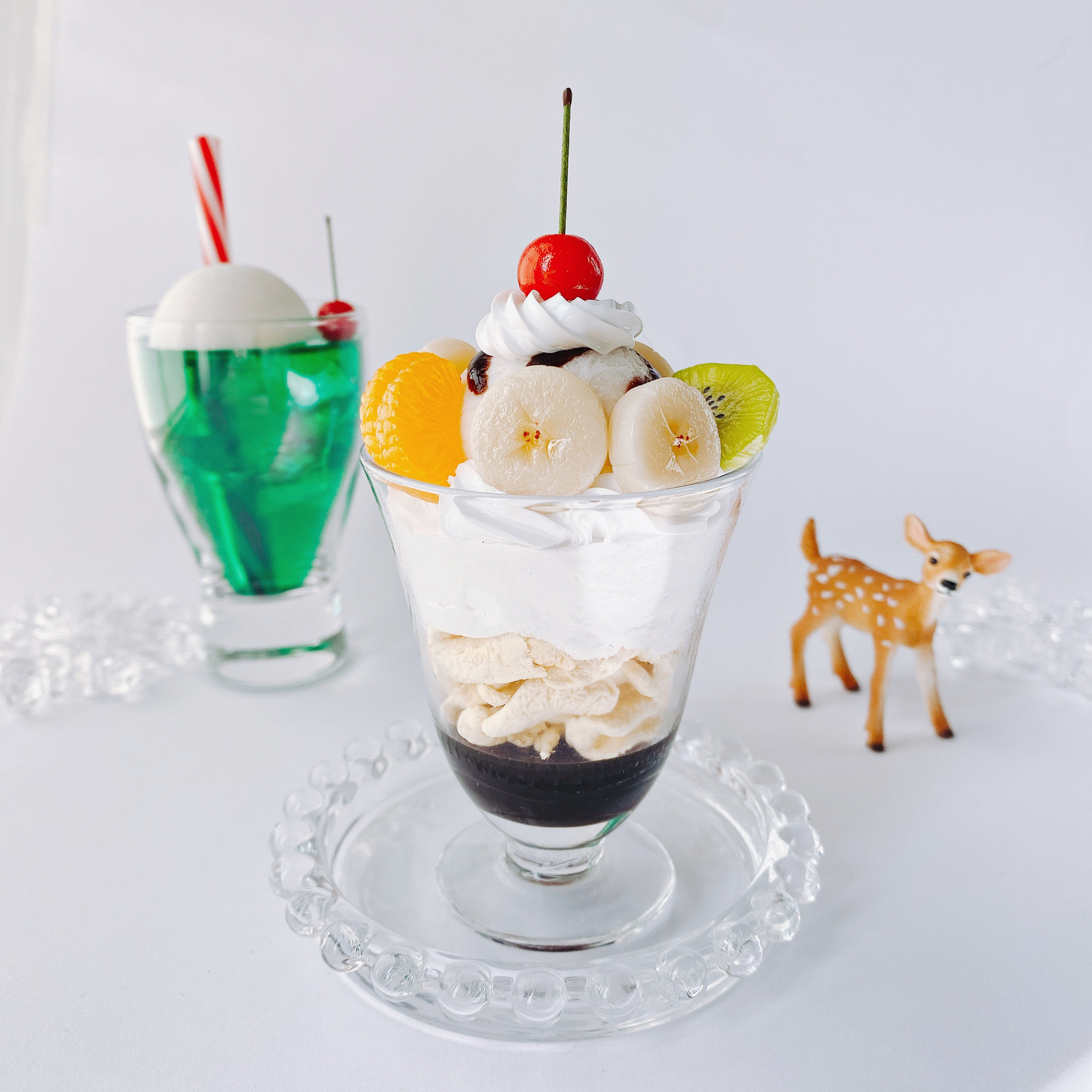 日本限定 チョコバナナパフェ♡食品サンプル オブジェ 昭和レトロ 実物