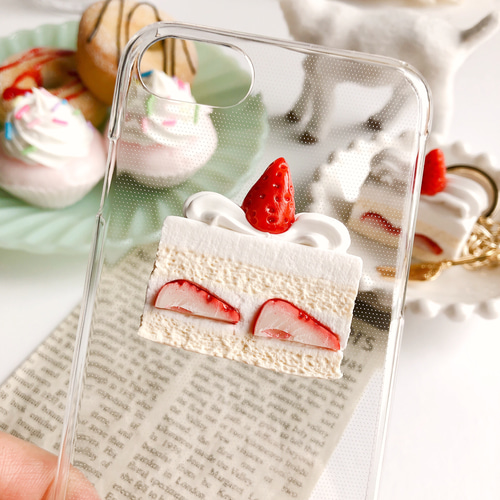 ケーキデザイン iPhoneケース 特集掲載】iPhoneケース 苺のショートケーキ フェイクスイーツ