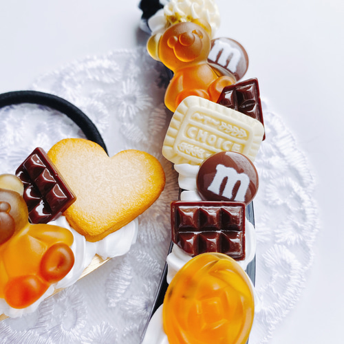 お菓子のヘアゴム ビスケット&チョコとくまグミ 2点セット chocolate 