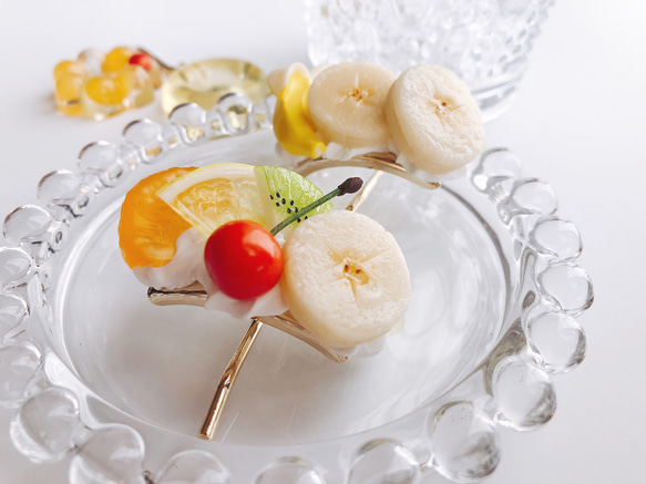 フルーツのポニーフック fruit フェイクスイーツ スイーツデコ 1枚目の画像
