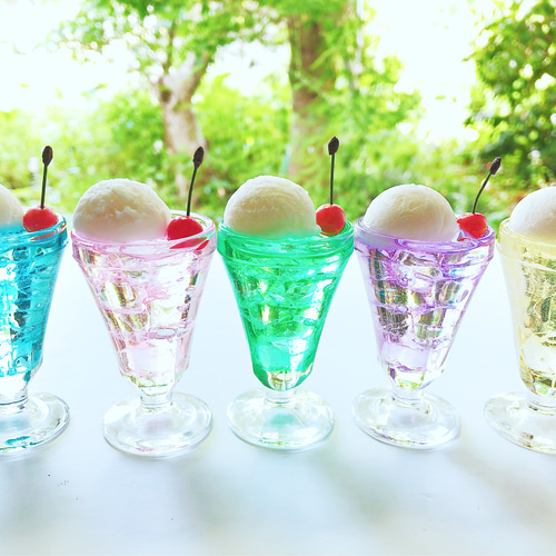 5色セット キラキラクリームソーダ フェイクスイーツ ペーパー
