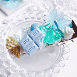 CANDY POP   お菓子のヘアクリップ   ice mint  スイーツデコ  フェイクスイーツ 3枚目の画像