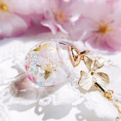 pastel macaron 桜のガラスドーム spring   ネックレス 2枚目の画像