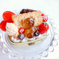 カスタムビスケット　コーヒー　フェイクスイーツ　樹脂粘土　スライダーケース カスタムビスケット コーヒー フェイクスイーツ 樹脂粘土