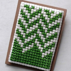 ヘリンボーン / 緑x白 1枚目の画像