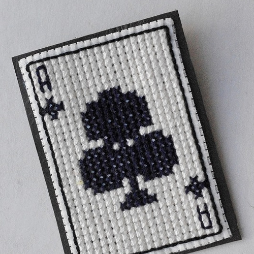 トランプ柄 / クローバーのA ブローチ 蟹の刺繍 通販 85834