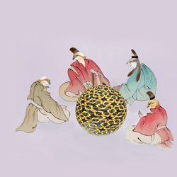 和柄　　平安　鳥貴族（タカ科）秘密の球体　手帳型スマホケース 2枚目の画像