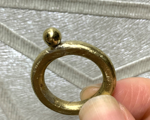 ぷっくり 真鍮リング アンティーク風 11号 送料無料 指輪・リング M