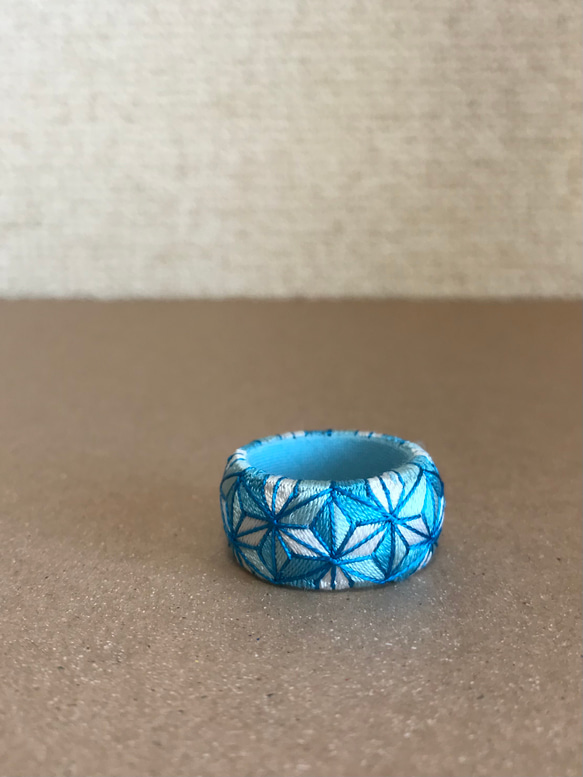 加賀ゆびぬき 麻の葉[青空] 指輪、ペンダントとしても… 指輪・リング