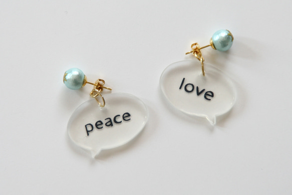love&peace -Speech Balloon earring- 1枚目の画像