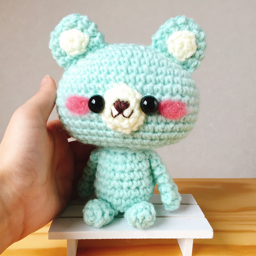 ミントグリーンのかわいいクマちゃんあみぐるみ あみぐるみ SHIHO 通販