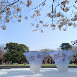 即納可能♡富士山に桜咲く＊縁起の良いお猪口単品 2枚目の画像