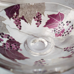 【送料無料】『父の日におすすめ』香るグラス＊ぶどう・紫系 ペアグラスと中鉢の３点セット 4枚目の画像
