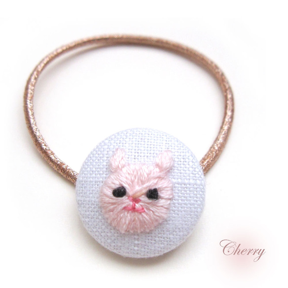 さくら満開 ピンク猫ちゃん ヘアゴム さくら満開 ピンク猫ちゃん ヘアゴム