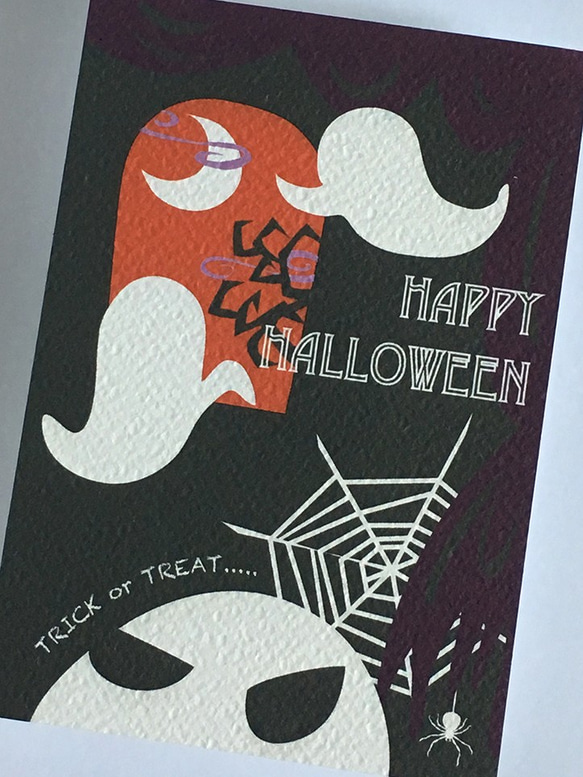 Haunted house ハロウィン★オリジナルイラストポストカード 2枚目の画像