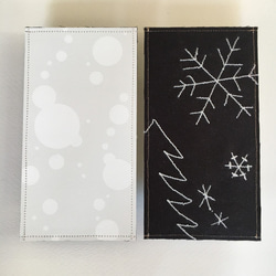 白いステッチのクリスマスメッセージカード→Snow 2枚目の画像