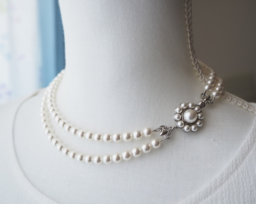 パール ネックレス 2 連 留め具 SILVER刻印 71YDeod3iHL.jpg