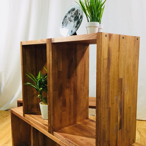 3段カフェシェルフワイド アンティーク キッチンラック 棚