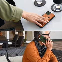 《特集掲載》 iPhone ケース 本革 ベルト付き totte ティーポ  姫路レザー スマホスタンド  名入れ 　 7枚目の画像