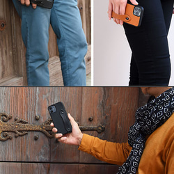 《特集掲載》 iPhone ケース 本革 ベルト付き totte ティーポ  姫路レザー スマホスタンド  名入れ 　 8枚目の画像