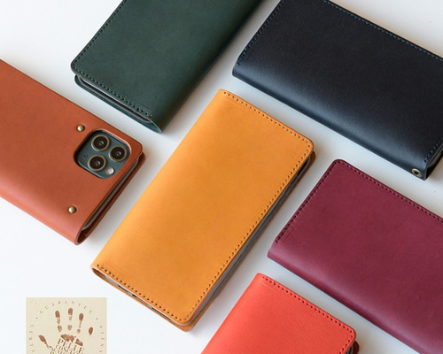 手帳型 スマホケース　イタリアンレザー　各機種対応　レッドブラウン 本革 イタリアンレザー 手帳型ケース iPhoneシリーズ – COVERARY