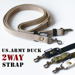 ダック生地 スマホショルダー ストラップ 2WAY スマホストラップ ネックストラップ アルバートン DUCK 1枚目の画像