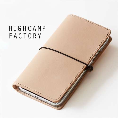 本革 スマホケース 手帳型 ゴム留め ほぼ全機種対応 シンプル ヌメ革  