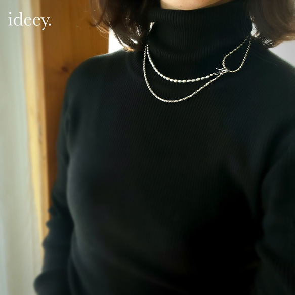 【特集掲載】シルバーグレー淡水パールロングチェーンネックレス〈250〉 4枚目の画像