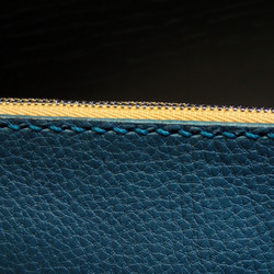 ダイアゴナル ペンポーチ S （TQ×RD） カラフル ポーチ ペンケース レザーポーチ レザークラフト 手縫い 個性的 8枚目の画像