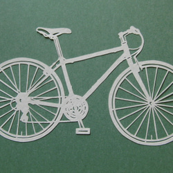 自転車　切り絵原画 1枚目の画像
