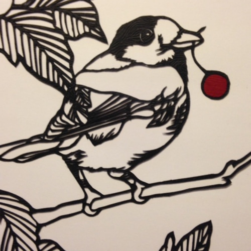 野鳥 フローターフレーム ＜切り絵原画＞ 切り絵 とん 通販
