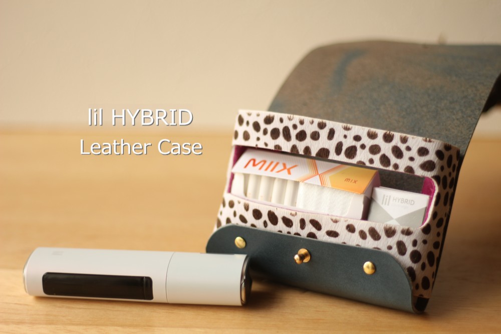 lil HYBRID3.0対応 本革ケース チーターハラコ＆ダックブルー