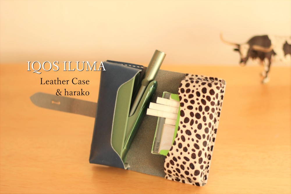 ◆IQOS イルマ i（アイ）対応　IQOS ILUMAアイコスイルマ 本革ケース　ハラコダックブルー