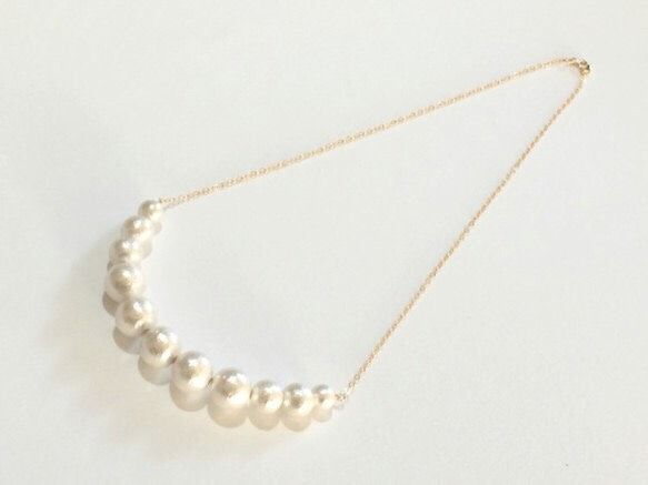 【再次上架16】純棉珍珠項鍊14kgf（請在備註中輸入顏色和尺寸） 第3張的照片