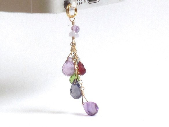 【再次上架8】珠寶天然石耳機傑克紫水晶 第1張的照片