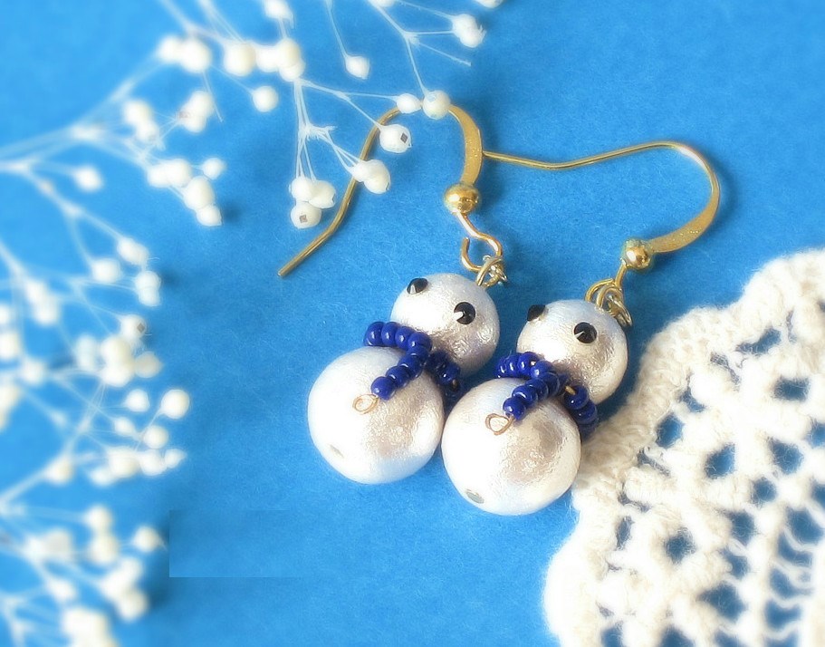 K18 ピアス 雪だるま K18 雪だるま ピアス