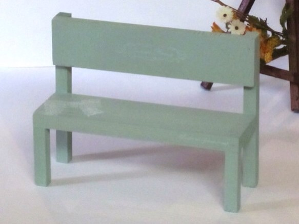 木製ミニベンチ　雑貨飾り用椅子　ペペルマント 2枚目の画像