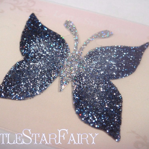 ボディージュエリーシール】バタフライA(紺)◇繰り返し使える◇ その他