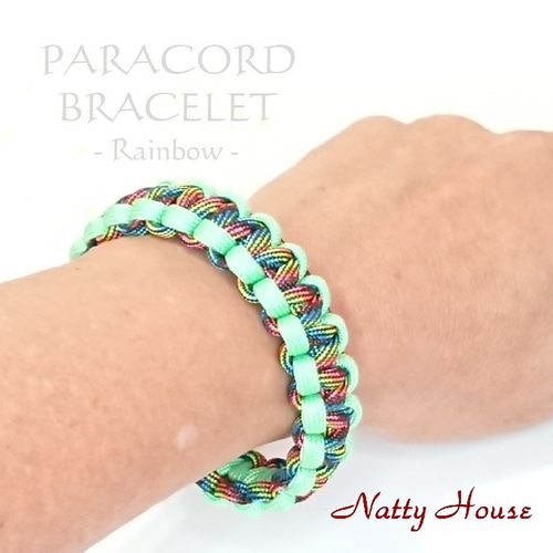 レインボー ブレスレット PARACORD パラコード パラシュート