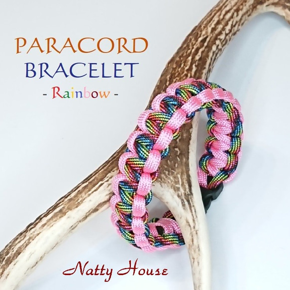 レインボー ブレスレット PARACORD パラコード パラシュート