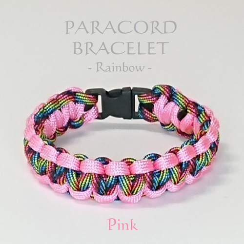 レインボー ブレスレット PARACORD パラコード パラシュート