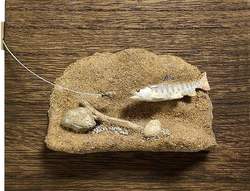 ハンドメイド　自作27cmアマゴ　フィギュア　レプリカ　オブジェ置物　魚釣り