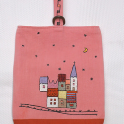 sale シューズケース　中世の街並み　Pink 1枚目の画像