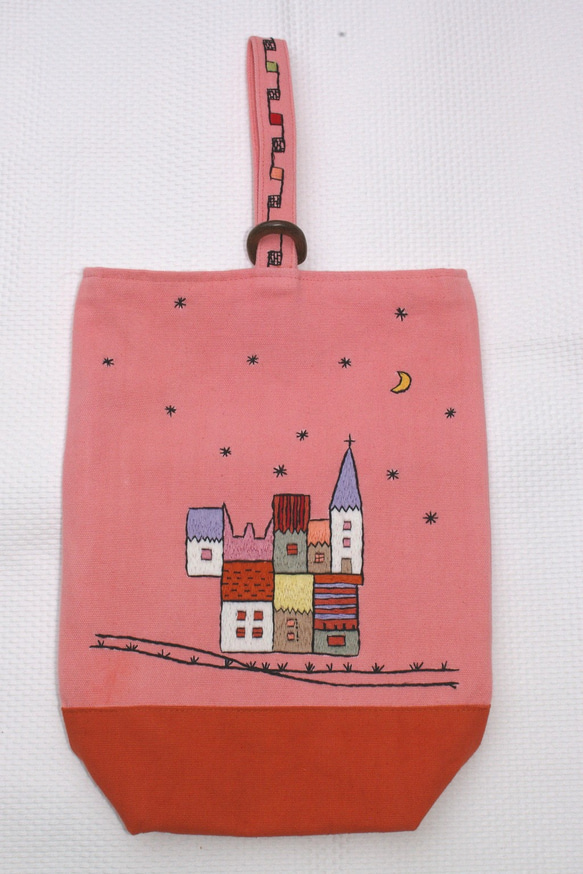 sale シューズケース　中世の街並み　Pink 1枚目の画像