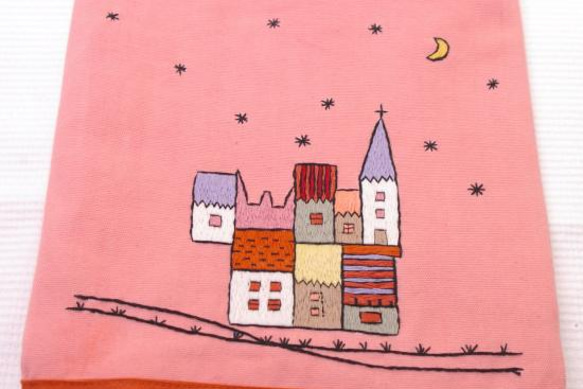 sale シューズケース　中世の街並み　Pink 2枚目の画像