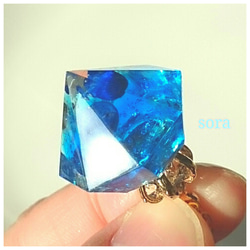 ダイヤ型ネックレス～海の秘宝～ラピスラズリコバルトブルー サージカルステンレスチェーン 2枚目の画像