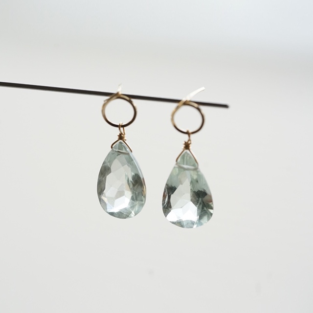 グリーンアメジスト最上級天然石AAAランク14kgfスクエアワイヤーサークルフープ [WCA]