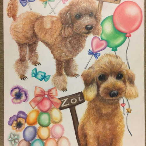 【オーダーメイド】愛犬・愛猫の似顔絵を木に描きます 初めての方限定1匹チョークアート愛犬愛猫の似顔絵オーダー当て木加工