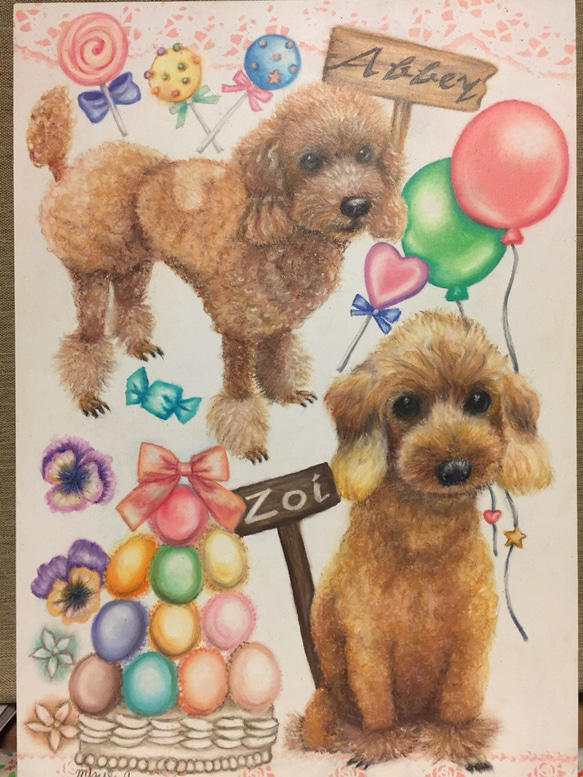 【オーダーメイド】愛犬・愛猫の似顔絵を木に描きます 初めての方限定1匹チョークアート愛犬愛猫の似顔絵オーダー当て木加工