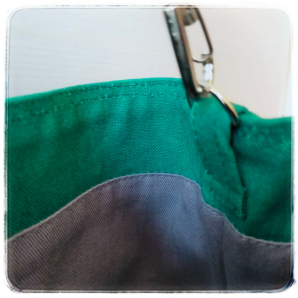 【試作品のためお得！】緑帆布ピアニカケース+ショルダーストラップ付　試作品のためお値引き商品！ 5枚目の画像